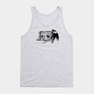 Women's Hockey Shot On Net Ink Sketch Tank Top